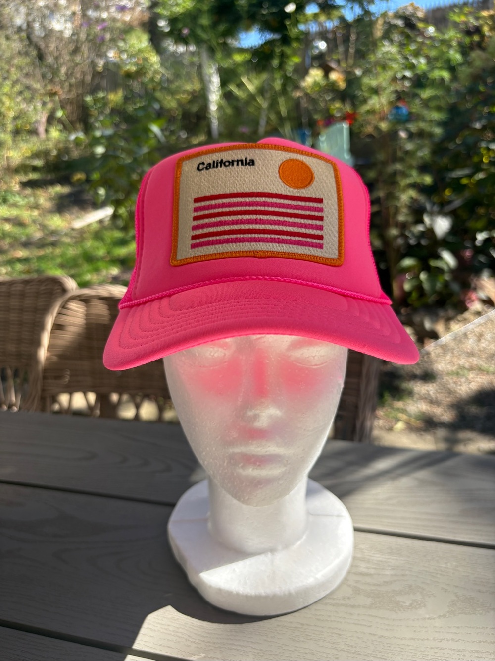California Patch Trucker Hat - Hot Pink